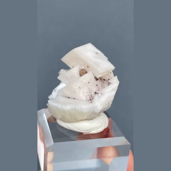 Hemimorphite with Calcite Mexico 3.1 cm — alternate view