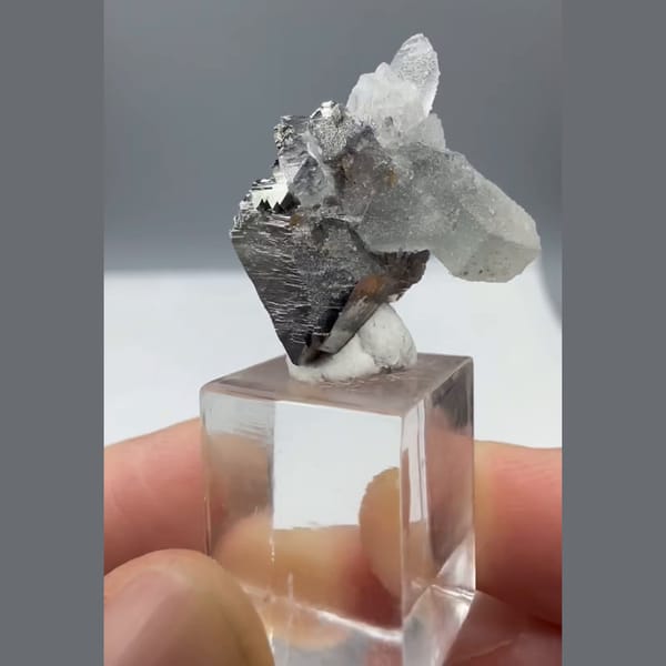 Arsenopyrite with Apatite and Quartz Yaogangxian 2.3 cm — alternate view