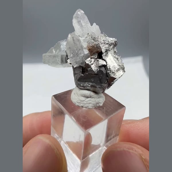 Arsenopyrite with Apatite and Quartz Yaogangxian 2.3 cm — alternate view