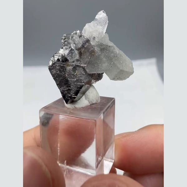 Arsenopyrite with Apatite and Quartz Yaogangxian 2.3 cm — detail view