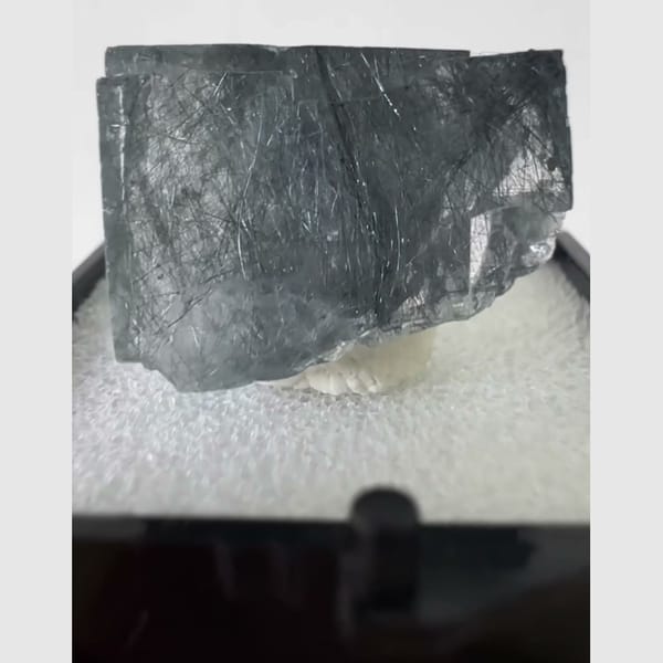 Fluorite with Bismuthinite Yaogangxian 2.0 cm — alternate view