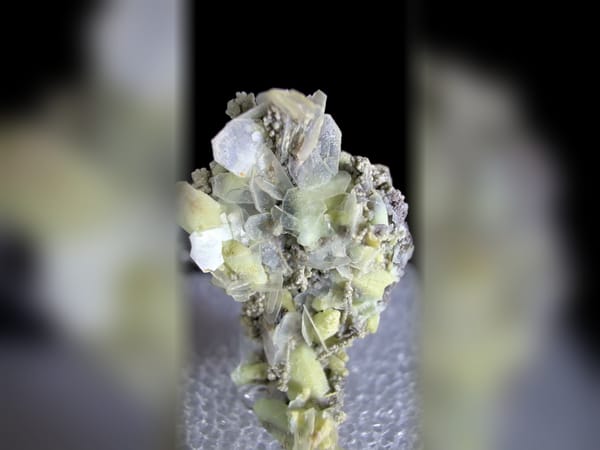 Plumbogummite on Barite Flower Cluster, Freestanding Rare Mineral Specimen — complete view