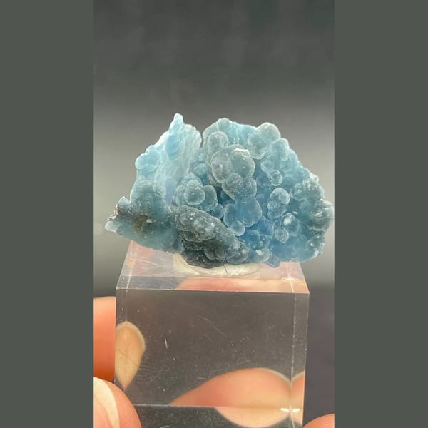 Blue plumbogummite cluster from Guangxi — complete view