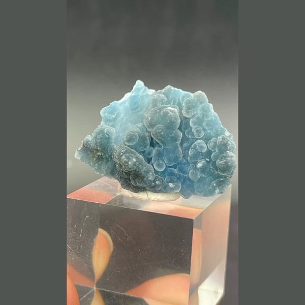 Blue plumbogummite cluster from Guangxi — alternate view