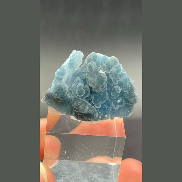 Blue plumbogummite cluster from Guangxi — detail view