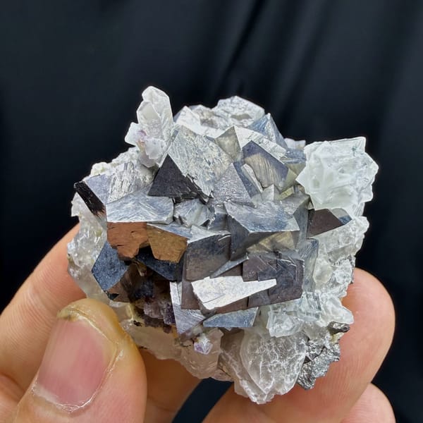 Complete oblique side view of the exact arsenopyrite specimen