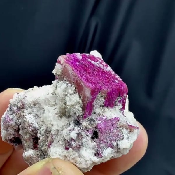 Complete materially different side view of the cobaltoan calcite specimen
