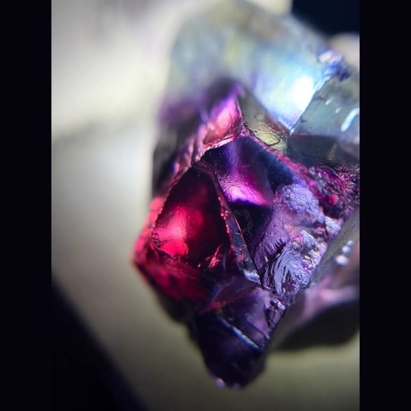 Old-stock etched phantom fluorite from Inner Mongolia — detail view
