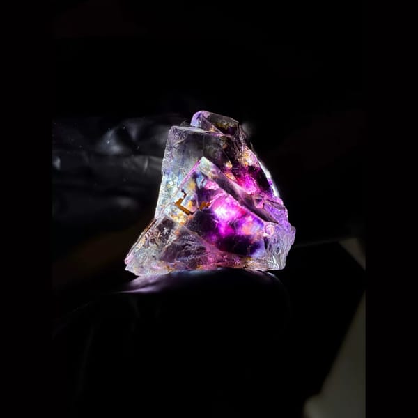 Old-stock etched phantom fluorite from Inner Mongolia — detail view
