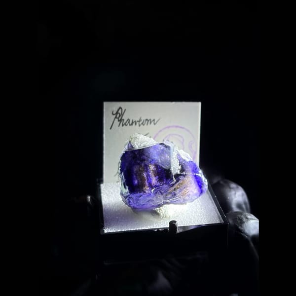 Etched phantom fluorite with quartz from Inner Mongolia — complete view