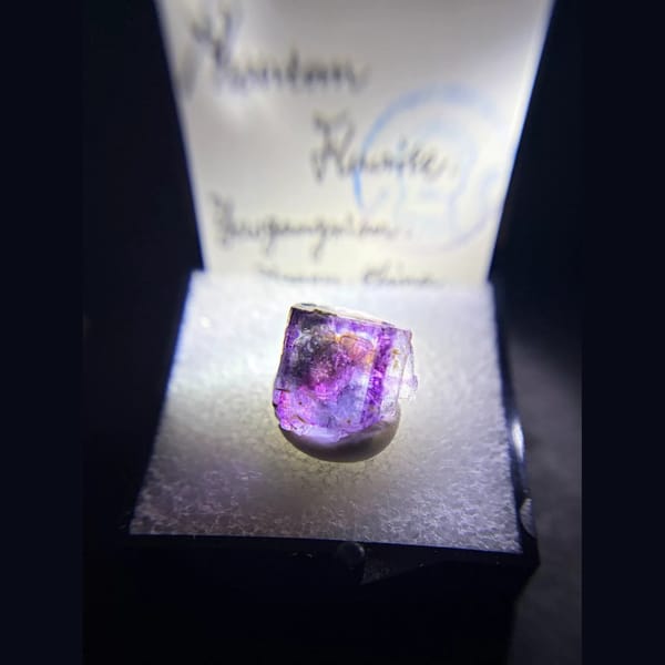 Purple-framed phantom fluorite from Yaogangxian — complete view