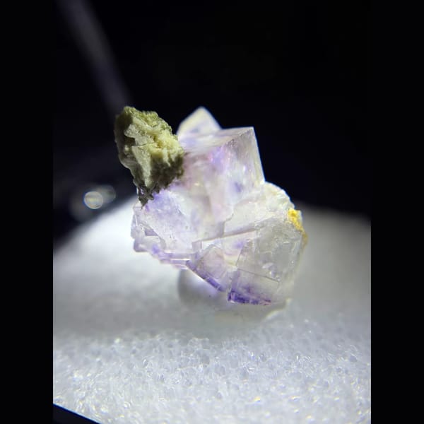 Pale purple stacked fluorite cubes from Yaogangxian — alternate view