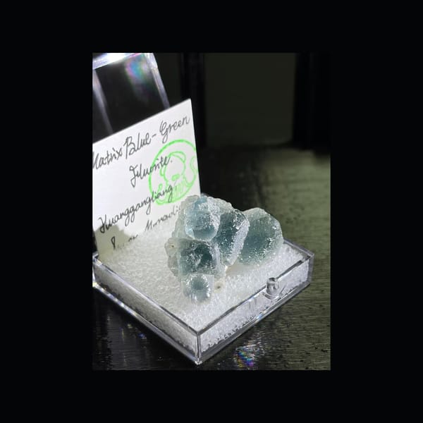 Etched Blue-Green Octahedral Fluorite from Huanggangliang — complete view 1 of the exact specimen