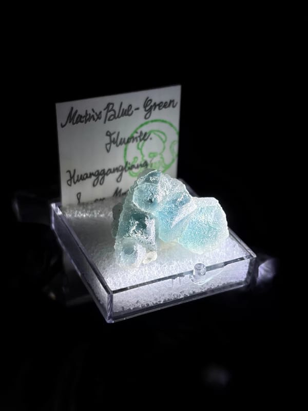 Etched Blue-Green Octahedral Fluorite from Huanggangliang — complete view 2 of the exact specimen