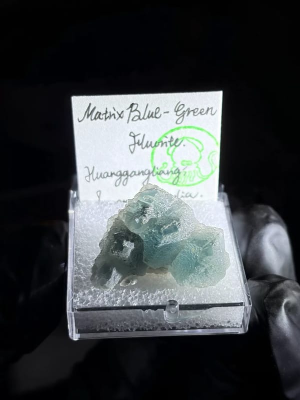Etched Blue-Green Octahedral Fluorite from Huanggangliang — complete view 3 of the exact specimen
