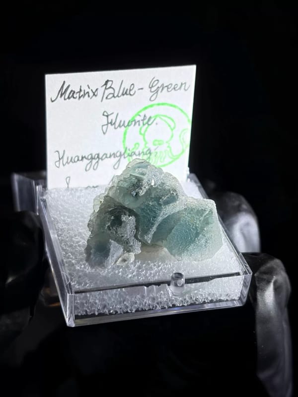 Etched Blue-Green Octahedral Fluorite from Huanggangliang — complete view 4 of the exact specimen