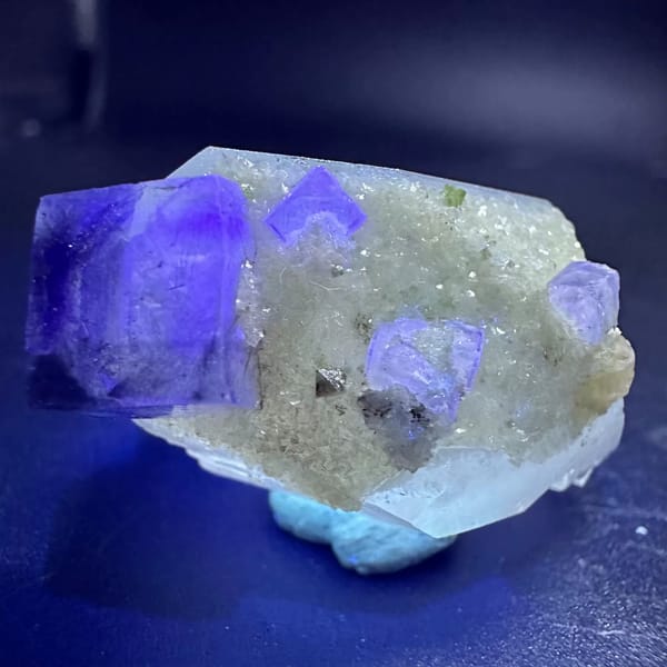 Quartz with Fluorite and Bismuthinite Yaogangxian 3.0 cm — alternate view