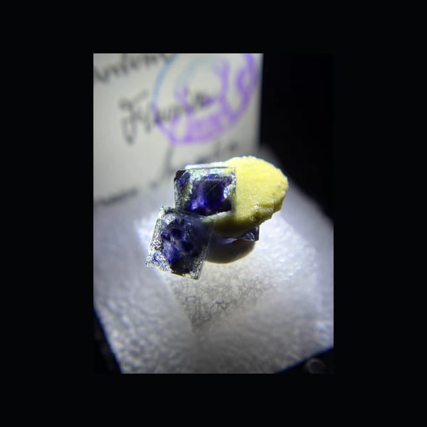 Cross-Phantom Fluorite with Yellow Mineral from Yindu — complete view 1 of the exact specimen
