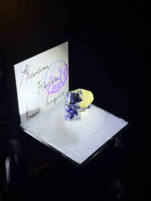 Cross-Phantom Fluorite with Yellow Mineral from Yindu — complete view 5 of the exact specimen
