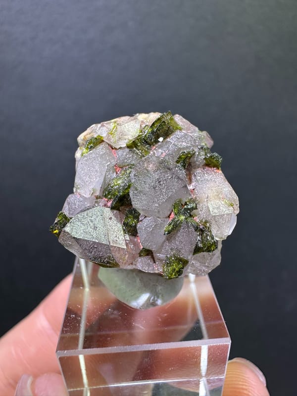 Pale Fluorite with Green Epidote from Sichuan — complete view 1 of the exact specimen