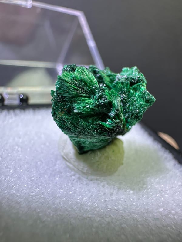 Radiating Acicular Malachite from Yangchun, Guangdong — complete view 3 of the exact specimen