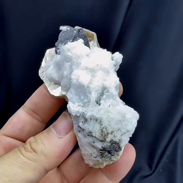 Complete reverse matrix view of topaz tourmaline feldspar and mica