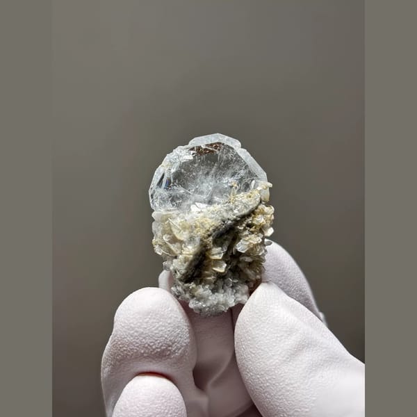Aquamarine with Mica, Feldspar and Quartz Xuebaoding 3.5 cm — alternate view
