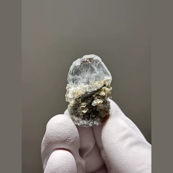 Aquamarine with Mica, Feldspar and Quartz Xuebaoding 3.5 cm — alternate view