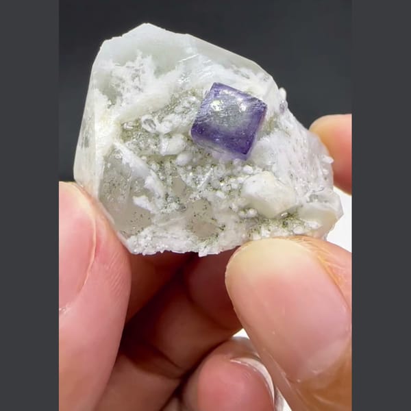 Candle Quartz with Purple Fluorite Yaogangxian 3.5 cm — alternate view