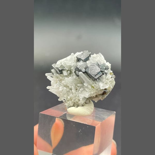 Galena and sphalerite with quartz from Bulgaria — detail view