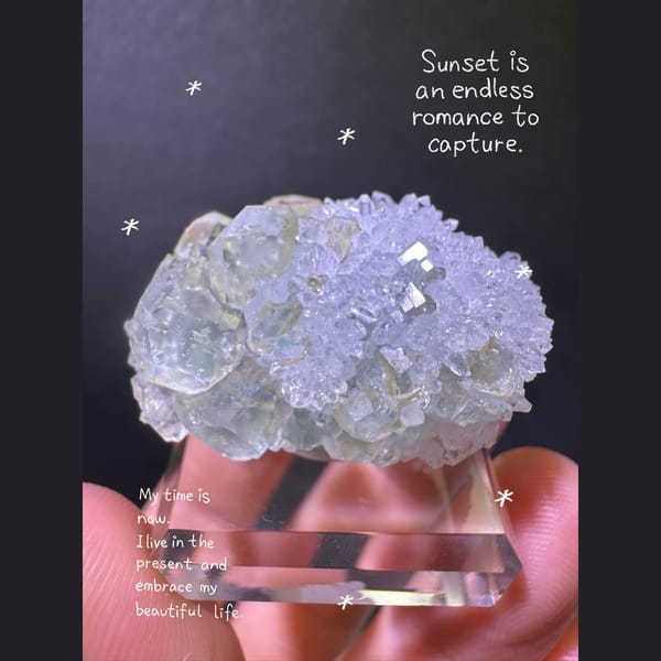 Iridescent Fluorite with Sugar Quartz Fujian 3.2 cm — complete view