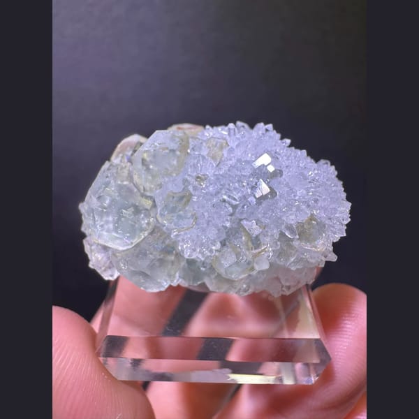 Iridescent Fluorite with Sugar Quartz Fujian 3.2 cm — detail view