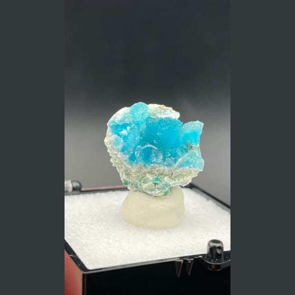 Glacier blue hemimorphite from Guangdong — alternate view