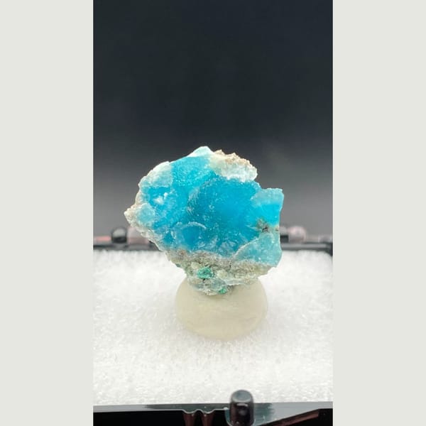 Glacier blue hemimorphite from Guangdong — detail view