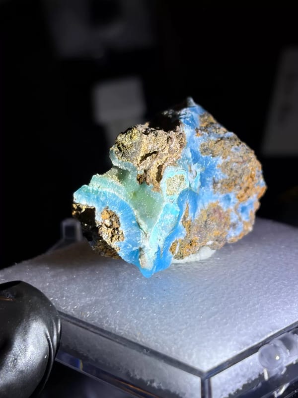 Blue-Green Botryoidal Hemimorphite — Yunnan — alternate oblique view of the exact specimen