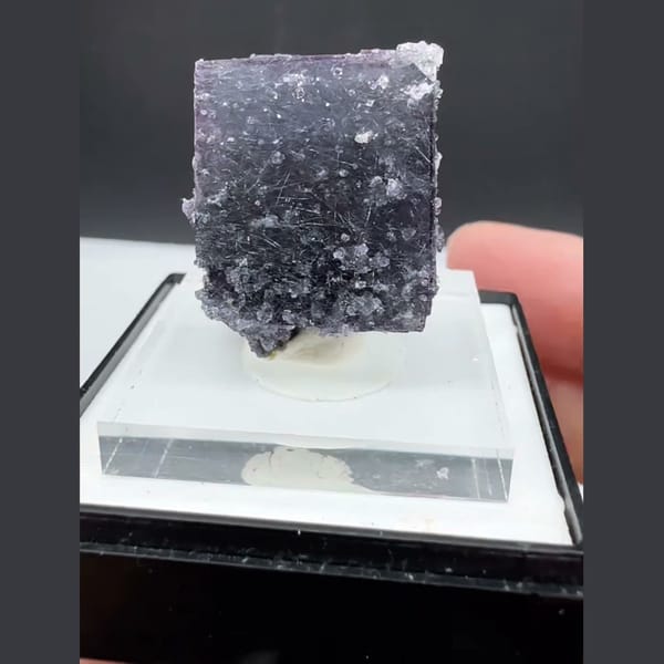 Dark Fluorite with Bismuthinite Yaogangxian 2.4 cm — alternate view