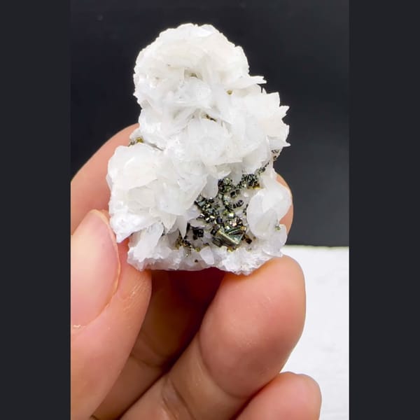 Petal Calcite with Pyrite Yaogangxian 3.2 cm — complete view