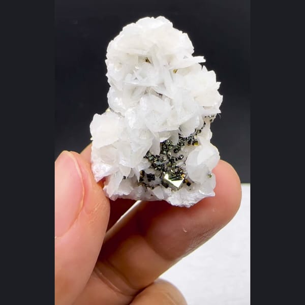 Petal Calcite with Pyrite Yaogangxian 3.2 cm — detail view