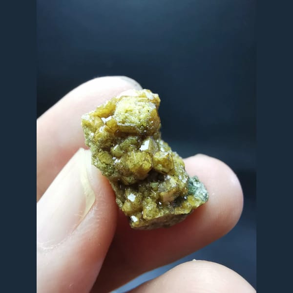 Golden-yellow garnet cluster — alternate view
