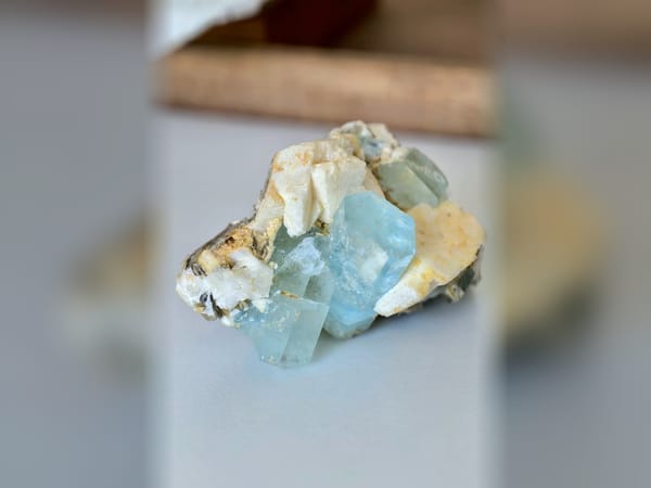 Pakistan Aquamarine with Golden Mica, Feldspar and Tourmaline 109.6 g Specimen — alternate view