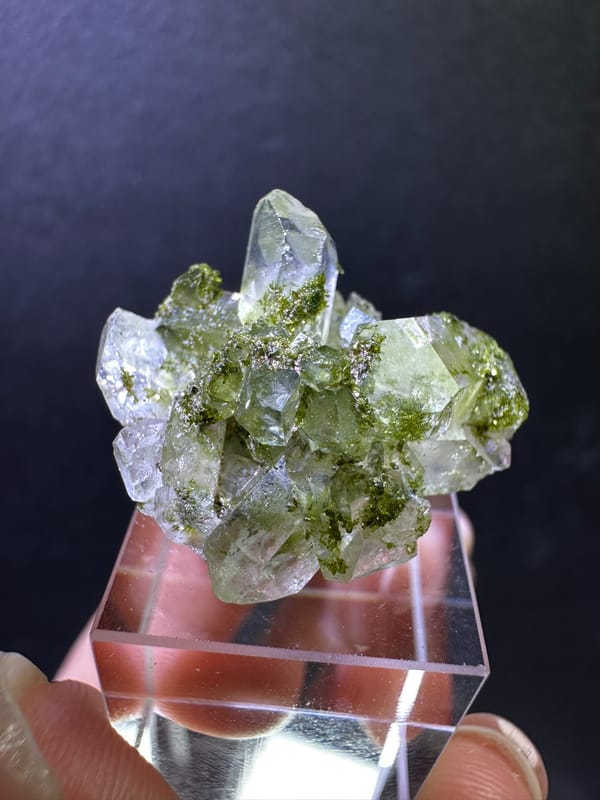 Green Epidote with Quartz Cluster from Turkey — complete view 1 of the exact specimen