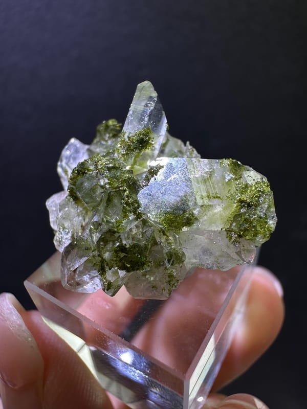 Green Epidote with Quartz Cluster from Turkey — complete view 2 of the exact specimen
