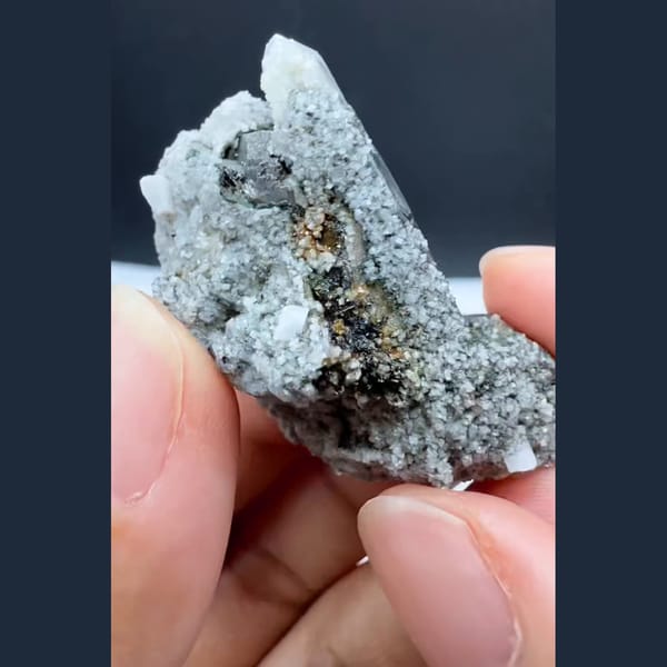 Quartz with Arsenopyrite and Chlorite Yaogangxian 3.9 cm — alternate view