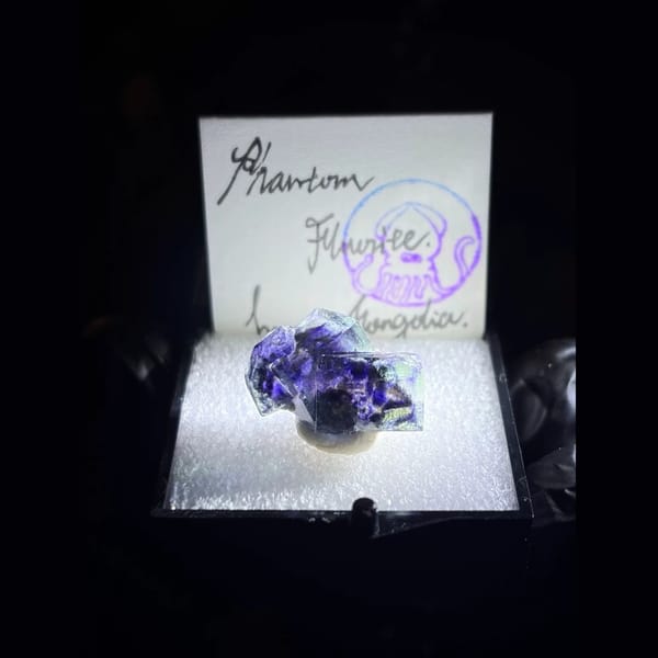 Deep violet-blue phantom fluorite from Yindu — alternate view