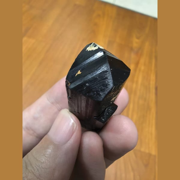 Lustrous black ilvaite crystal — alternate view