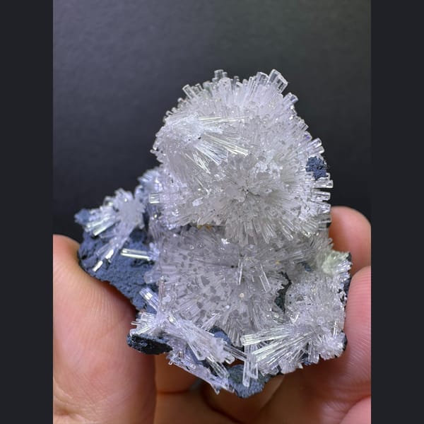 Large radiating white zeolite flower ball from Zhejiang — alternate view