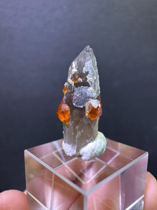 Orange Garnet on Quartz from Gongcheng, Guangxi — complete view 2 of the exact specimen