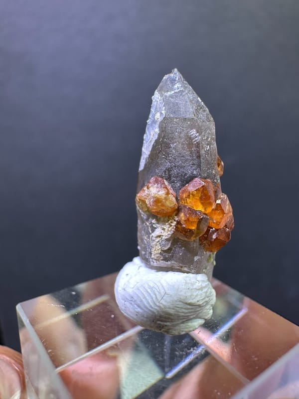 Orange Garnet on Quartz from Gongcheng, Guangxi — complete view 3 of the exact specimen