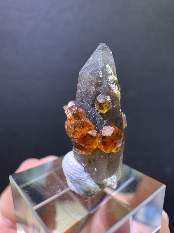 Orange Garnet on Quartz from Gongcheng, Guangxi — complete view 4 of the exact specimen