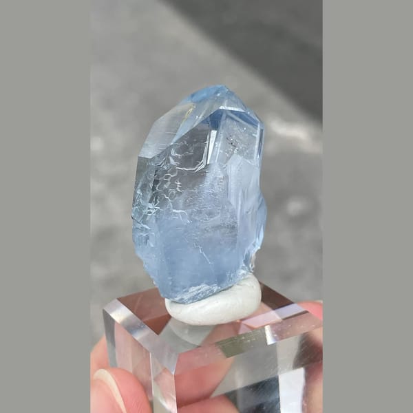 Celestine Crystal Group Madagascar 3.9 cm — detail view